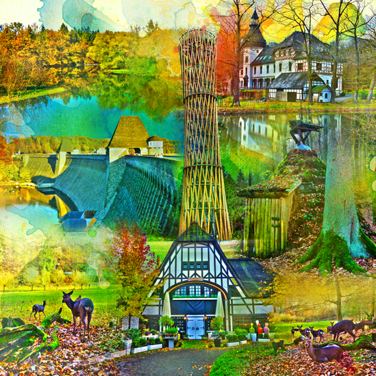 RAY - RAYcities - Arnsberger Wald - Collage - 100 x 100 cm