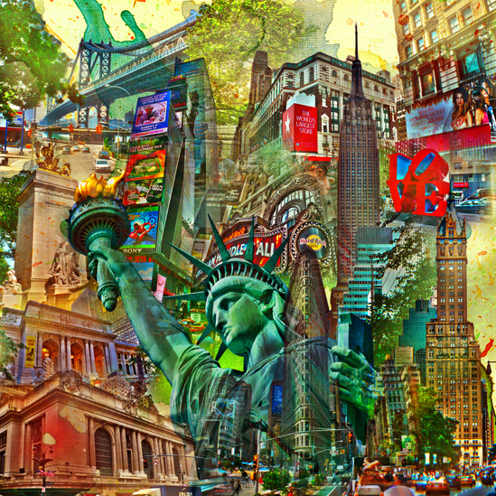 RAY - RAYcities - New York - Collage - 70 x 70 cm