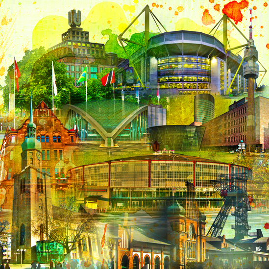 RAY - RAYcities - Dortmund - Collage - 100 x 100 cm