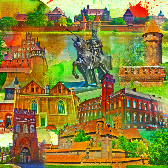 RAY - RAYcities - Marienburg - Collage - 100 x 100 cm