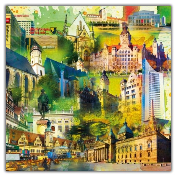 RAY - RAYcities - Leipzig - Collage - 100 x 100 cm