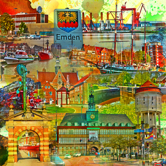 RAY - RAYcities - Emden - Collage - 100 x 100 cm