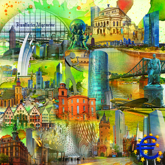 RAY - RAYcities - Frankfurt am Main - Collage - Goethe - 100 x 100 cm