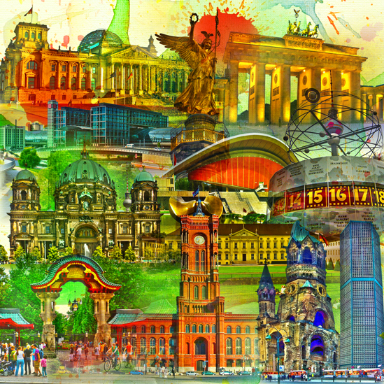 RAY - RAYcities - Berlin - Collage - 100 x 100 cm